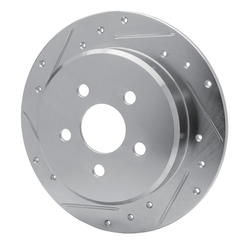 Chrysler PT Cruiser Brake Rotor (1) - Rear Left - R1 Concepts - Drilled & Slotted - Silver - `95-`03